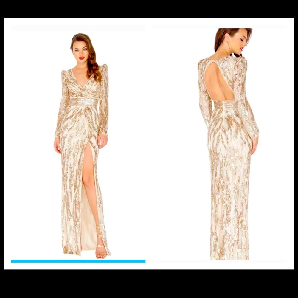 I purchased this Mac duggal evening dress but did not wear it. Amazing condition